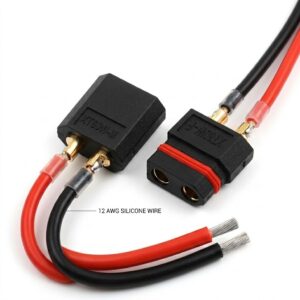 xt90e f fixed interface connector extension cable l100mm 12awg silicone wire for uav ground stations (copy)