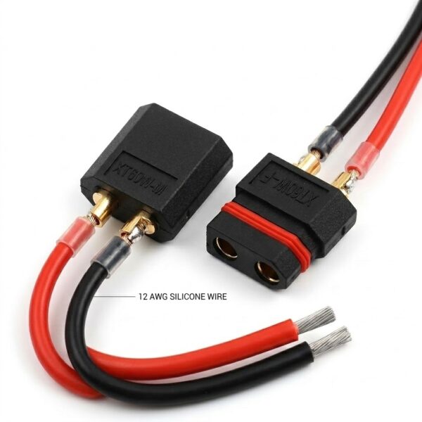xt90e f fixed interface connector extension cable l100mm 12awg silicone wire for uav ground stations (copy)