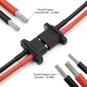 xt60ew f panel mount connector extension cable l100mm 12awg silicone wire for uav ground stations (copy)