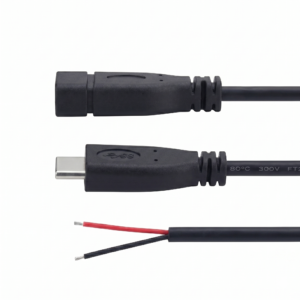 USB Type-C to 2-Pin Bare Wire Power Pigtail Cable | 22 AWG For Dash Cams & Automotive