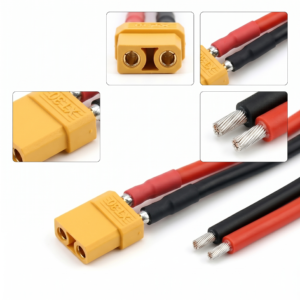 premium xt30 f connector with high temp silicone wire pigtail for industrial testing