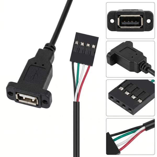 usb type a to 4 pin dupont female jumper wire | 2.54mm pitch cable for pcb testing & debugging (copy)