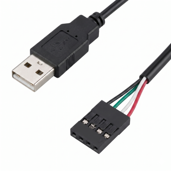 usb type a to 4 pin dupont female jumper wire | 2.54mm pitch cable for pcb testing & debugging (copy)
