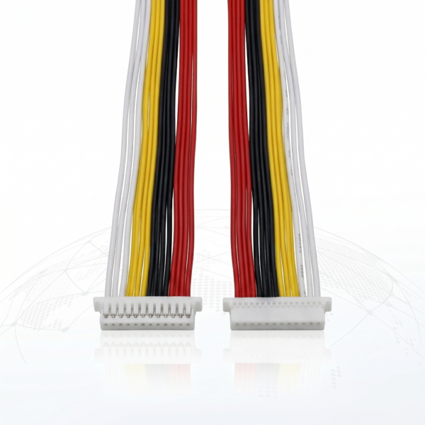 dual row 10 pin multi color wire harness | custom pitch connector cable for consumer electronics