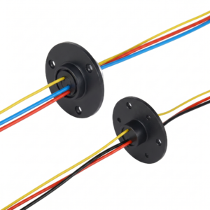 premium 3 circuit flange mount capsule slip ring | 24 awg teflon wire for security & surveillance