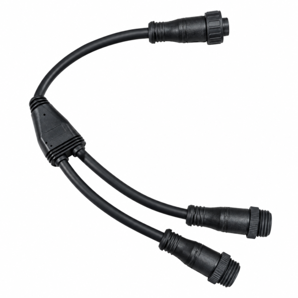 Waterproof Y Splitter Cable Assembly with Threaded Circular Connectors
