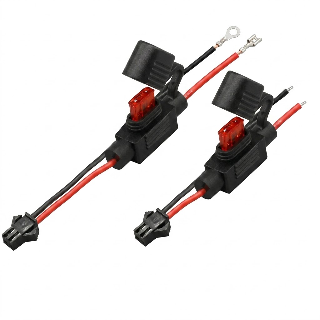 50mm Waterproof Inline ATC/ATO Blade Fuse Holder Wiring Harness 50mm waterproof inline ATC/ATO blade fuse holder wiring harness with protective cover