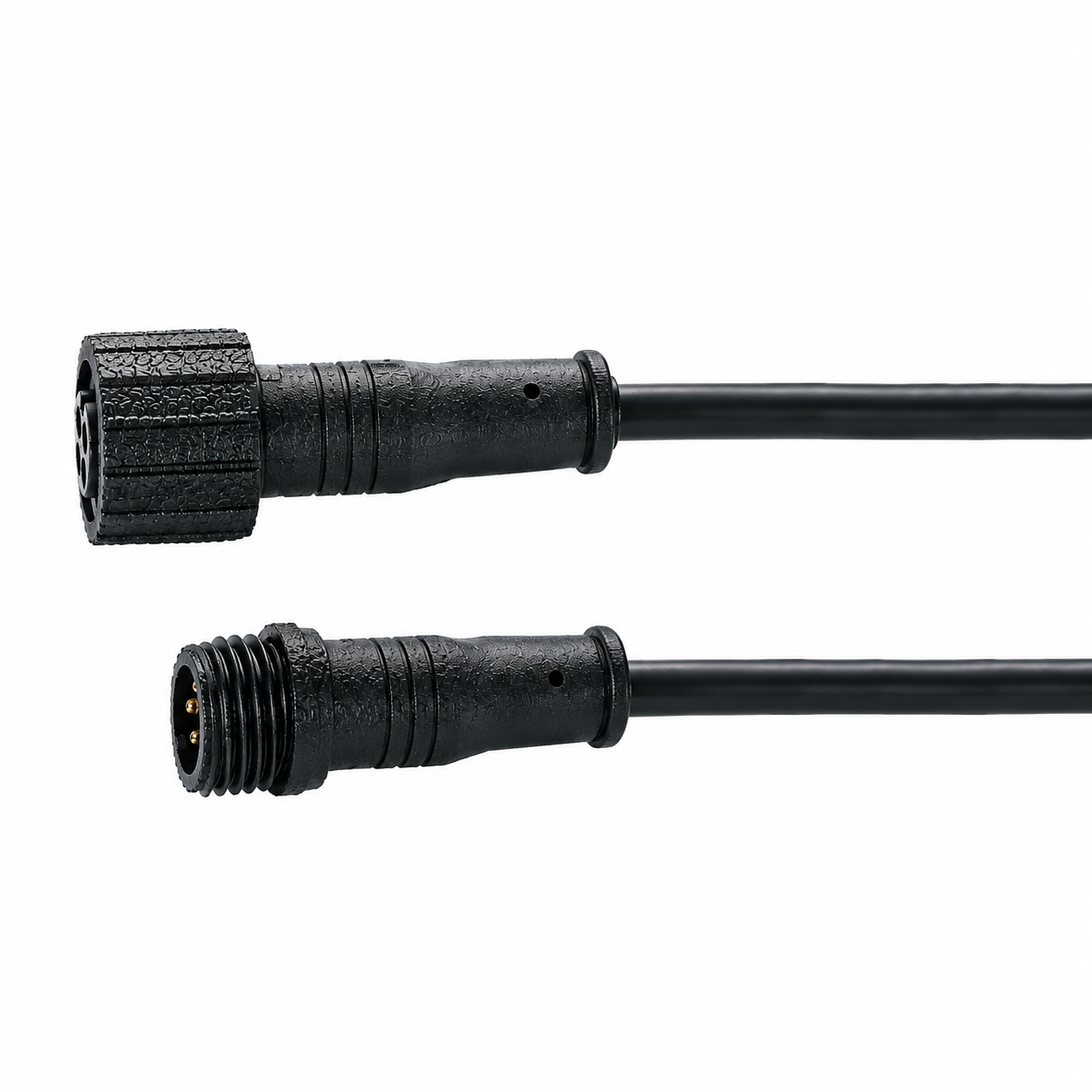 M15 4-Pin Waterproof Male-to-Female Extension Cable for Industrial Equipment M15 4-pin waterproof male-to-female extension cable with circular threaded connectors for compatible industrial and outdoor equipment