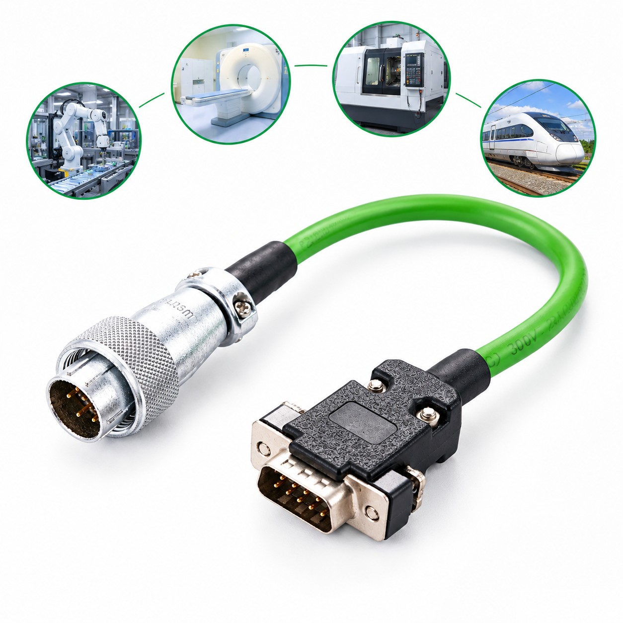 Servo Motor Encoder Cable for SINAMICS V90 Systems Servo motor encoder cable for compatible SINAMICS V90 servo drive systems