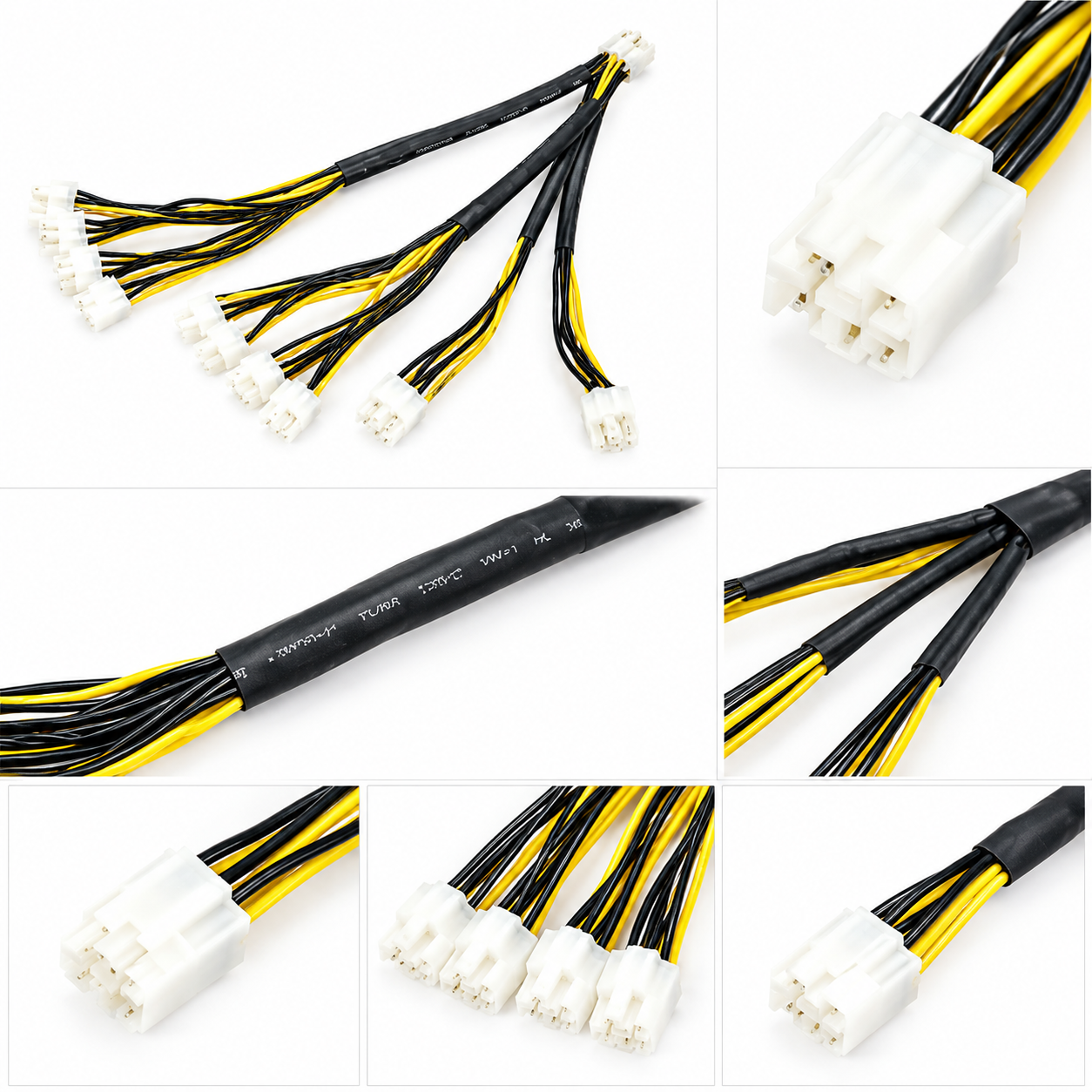 100mm 6-Pin Power Adapter Cable for Mining Equipment 100mm 6-pin power adapter cable with black and yellow wires for compatible mining equipment