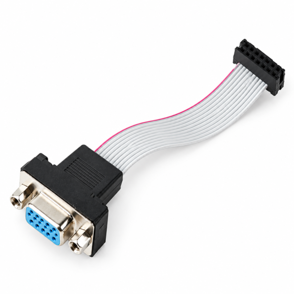 100mm gray ribbon cable with DB9 female connector and 10-pin IDC female socket